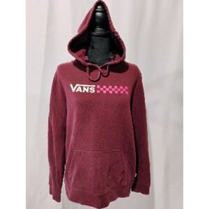 VANS Maroon Pink Logo‎ Hoodie Size S